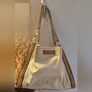 Michael Kors Tan and Brown Chain Shoulder Bag